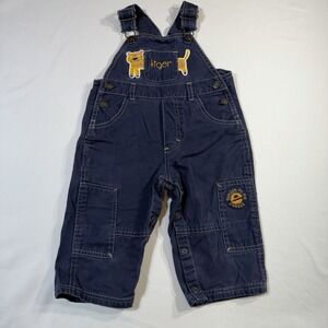 Boys Bib Overalls 18 Months Navy Blue Vintage Tiger Tumble In The Jungle